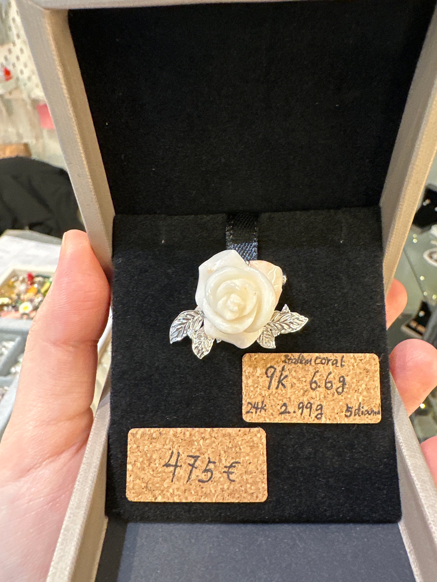 Italian rose Coral brooch