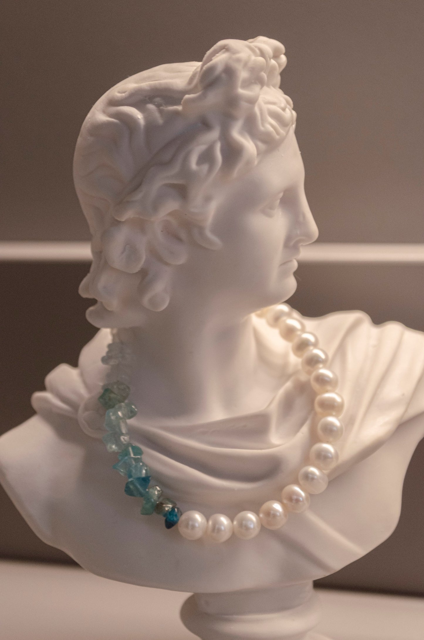 Pearl and aquamarine bracelet