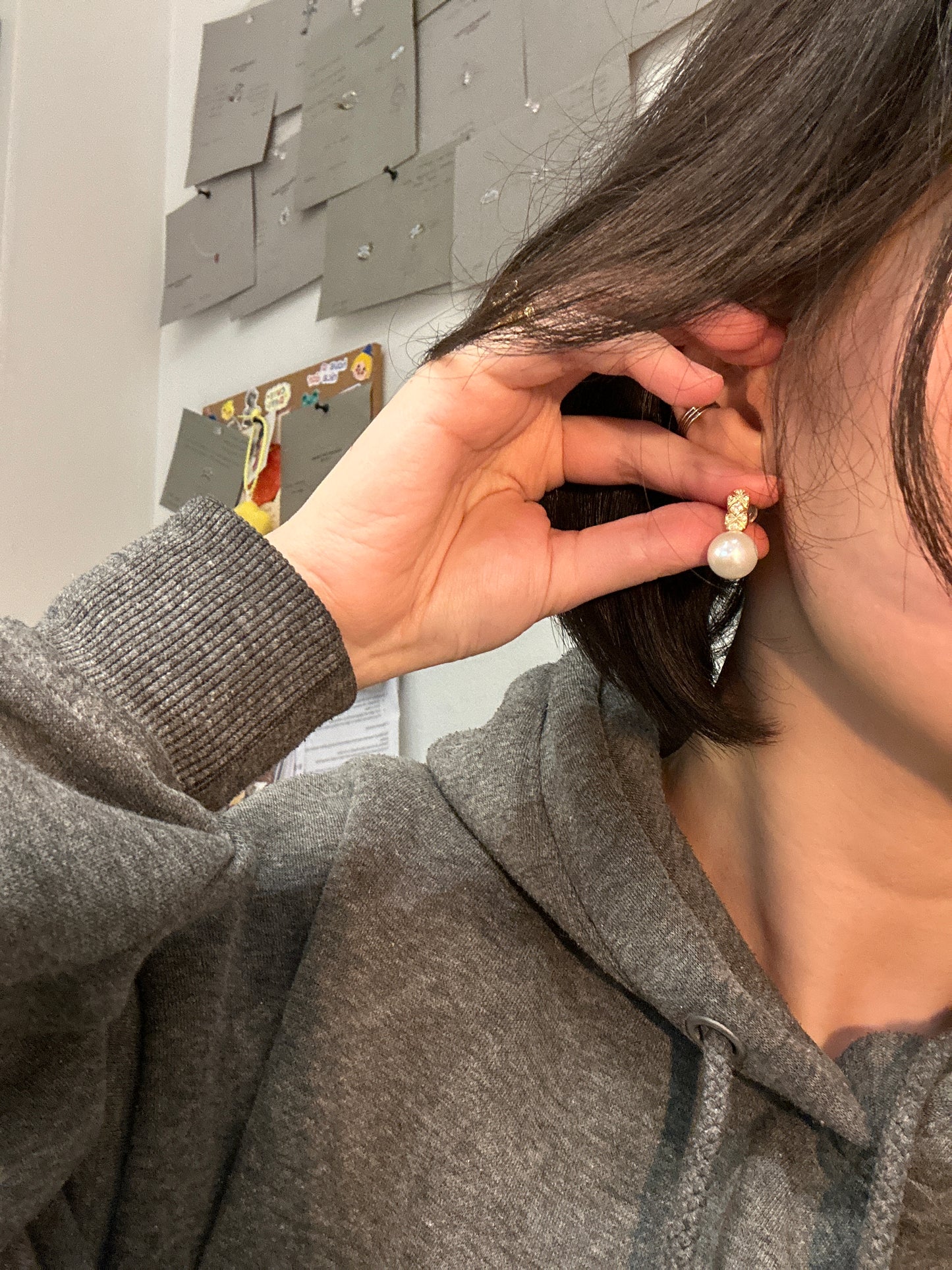 Big perfect pearl earrings