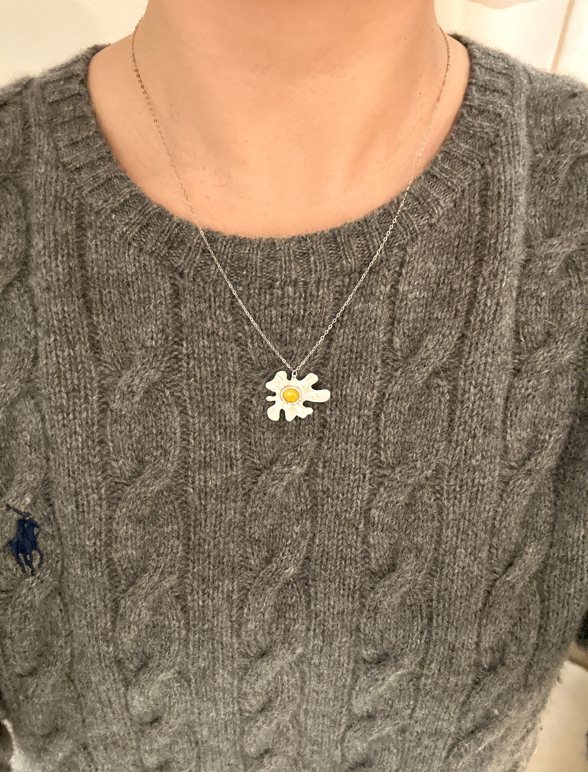 Fried egg pendant