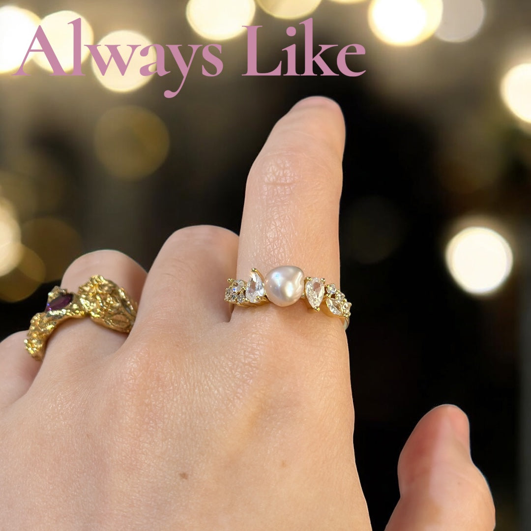 Bling bling pearl ring