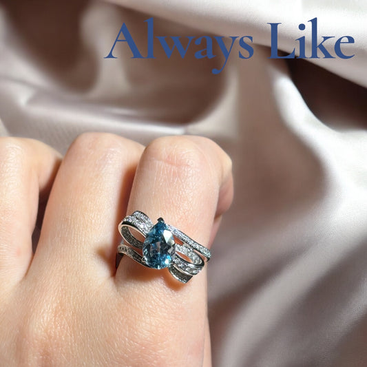 SantaMaria- graded Acquamarine 18k gold ring