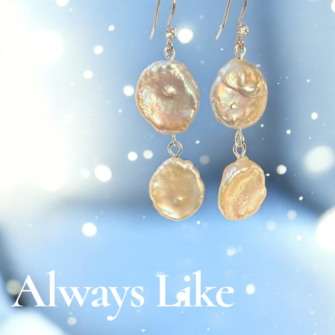 Petal pearl earrings