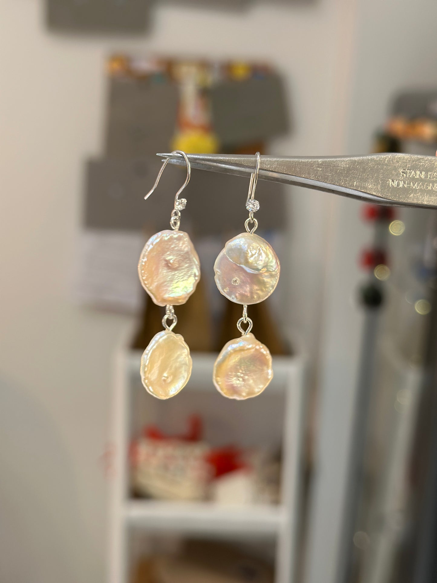Petal pearl earrings