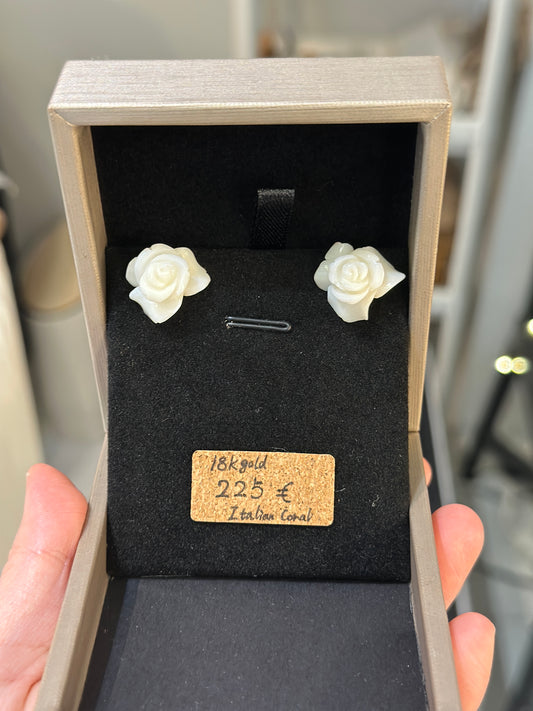 Italian pink-white coral earrings