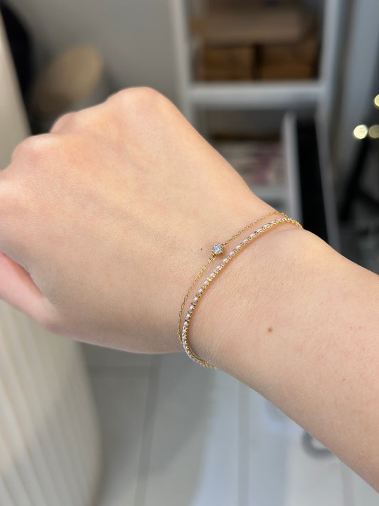 18K gold double chain bracelet