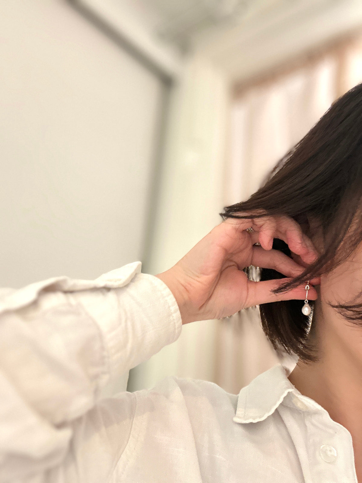 Minimalism pearl earrings