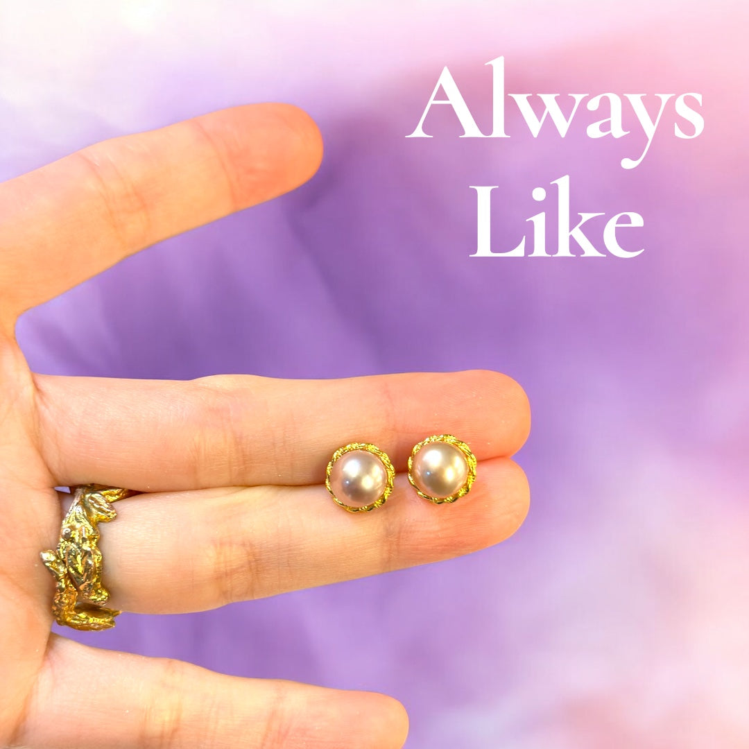 Classic purple pearl earrings