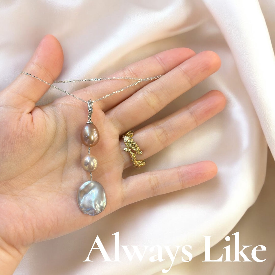 Three color pearl pendant
