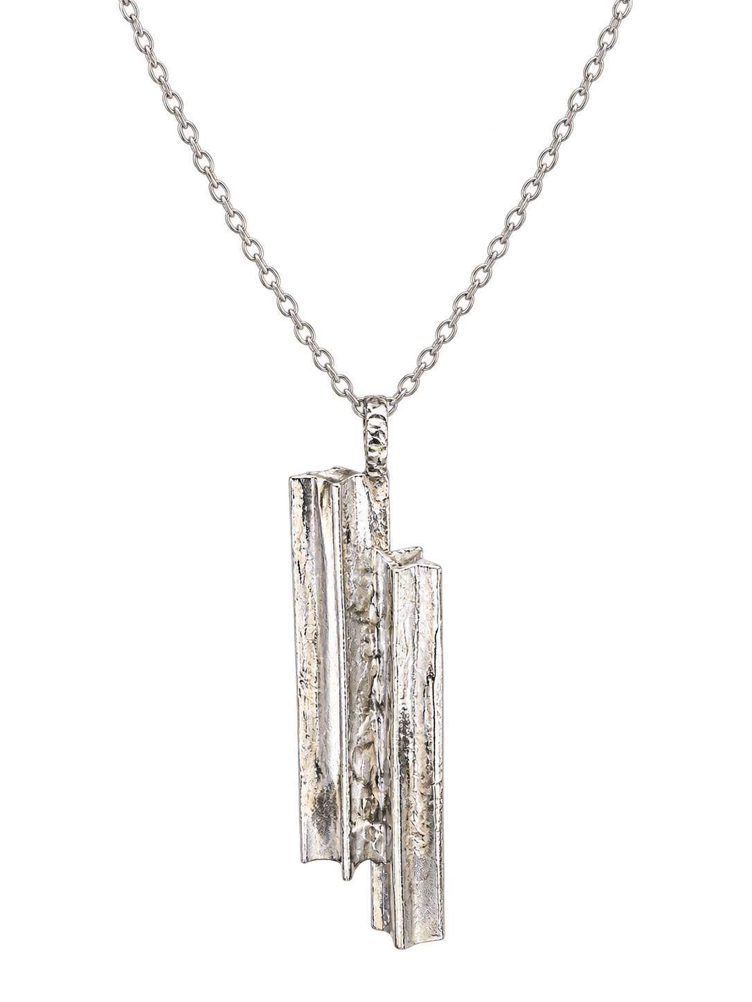 Architectural Fine Silver Necklace handmade by Always Like