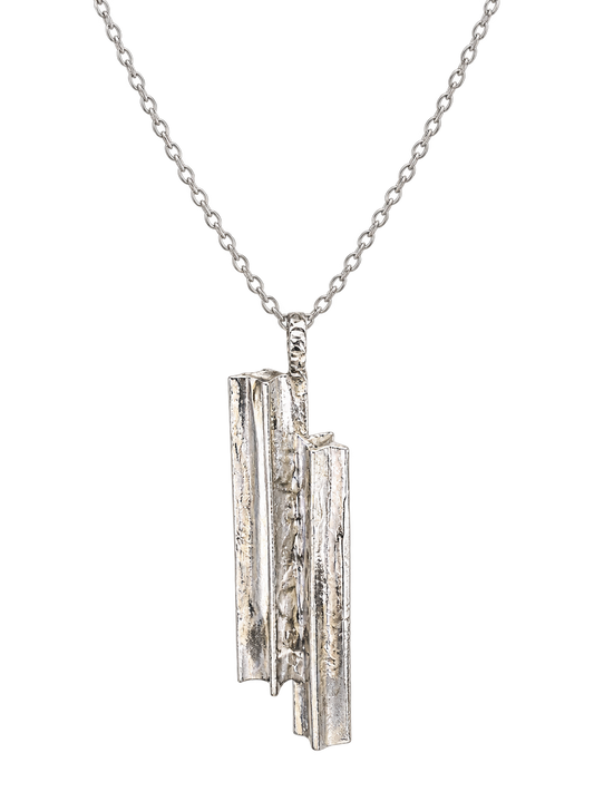 Architectural Fine Silver Necklace handmade by Always Like