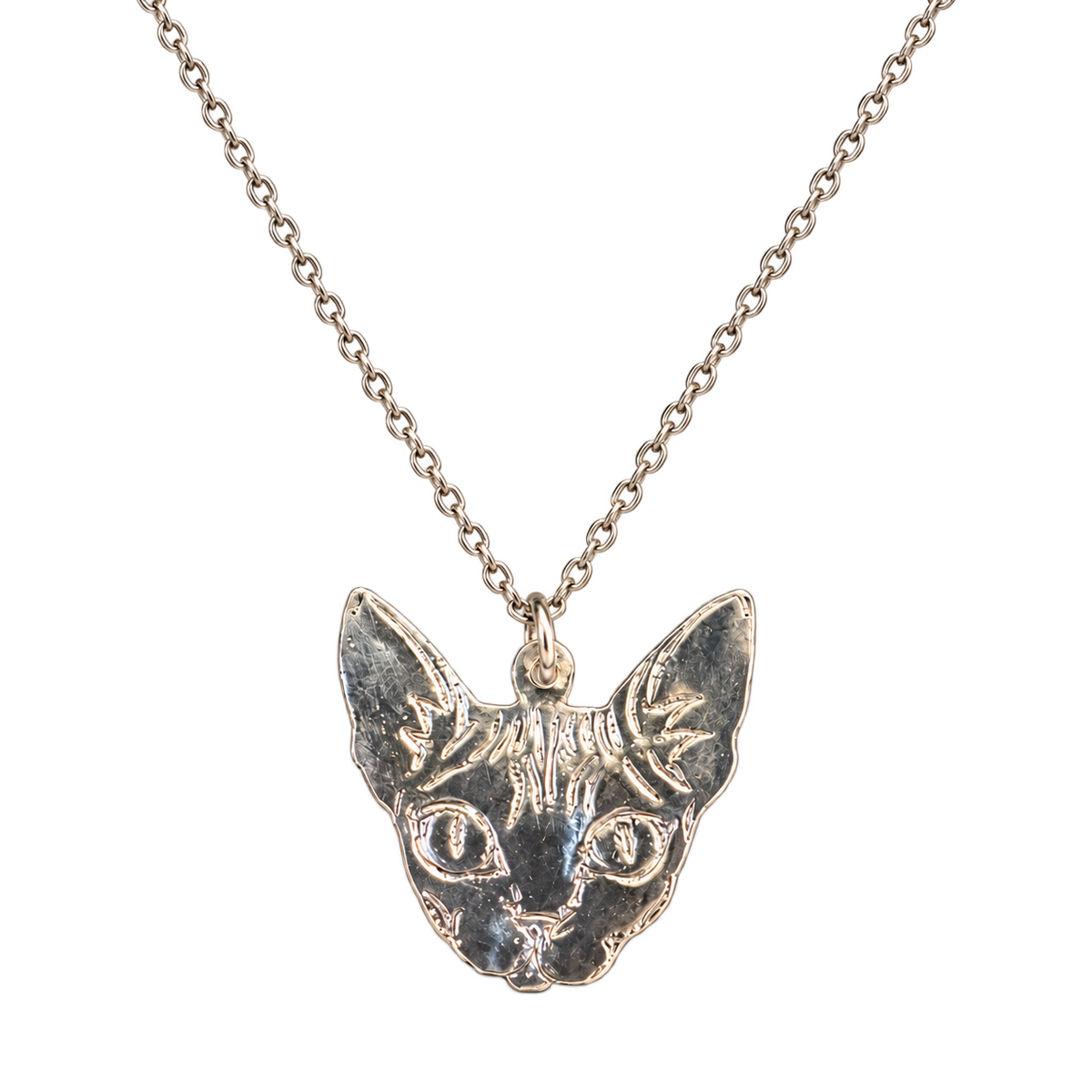 Custom cat portrait pendant necklace inspired by a customer's pet